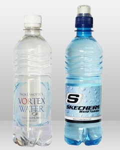 Branded Water - 500ml rPET Available in Screw and Sport Cap Still and Sparkling - Your Label Design Printed and Applied to the Bottles